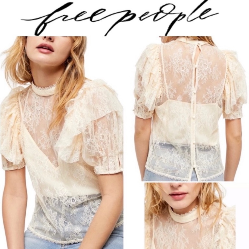 🔖 FREE PEOPLE Secret Admirer Lace Top OB1026814